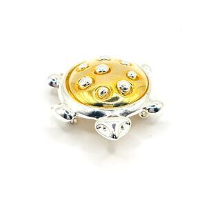 Danecraft Vintage Turtle Pin Brooch Chunky Silver Gold